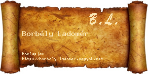 Borbély Ladomér névjegykártya