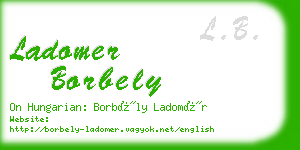 ladomer borbely business card